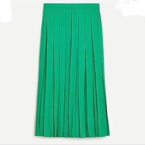 Jcrew Wide Pleat Midi Skirt Green